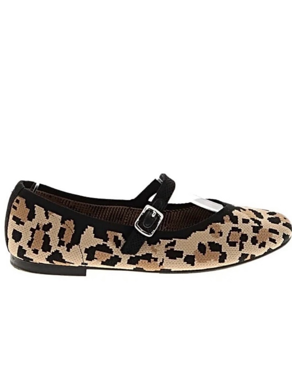 Rachel Zoe Leopard Print Mary Jane Flats in Beige and Black